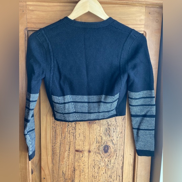 narciso rodriguez cropped white and black knit sweater-like new - Picture 4 of 5